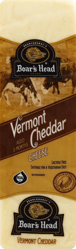 slide 2 of 6, Boar's Head Vermont Cheddar White Cheese, sold by the lb, per lb