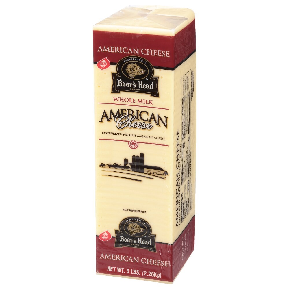slide 5 of 6, Boar's Head White Whole Milk American Cheese, per lb