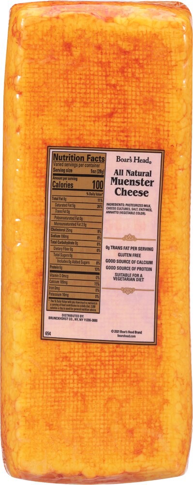 slide 4 of 6, Boar's Head Muenster Cheese Fresh Sliced Deli Cheese, per lb