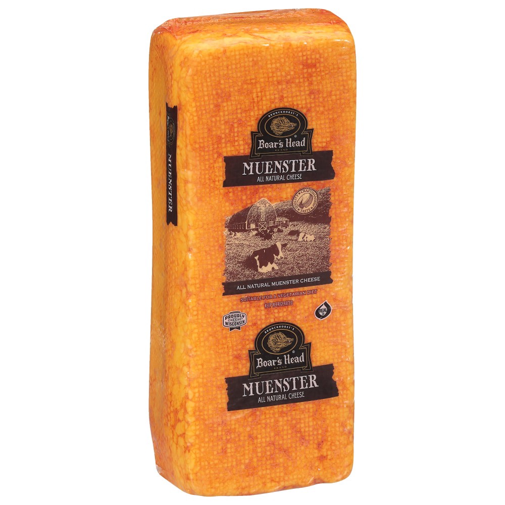 slide 6 of 6, Boar's Head Muenster Cheese Fresh Sliced Deli Cheese, per lb