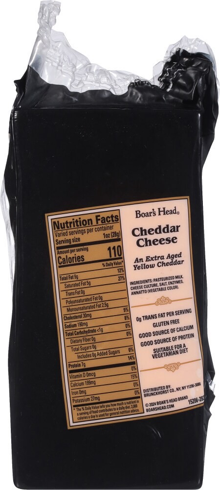 slide 3 of 6, Boar's Head Sharp Wisconsin Cheddar Cheese Black Wax, per lb