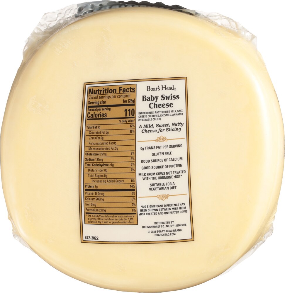 slide 2 of 6, Boar's Head Baby Swiss Cheese, per lb