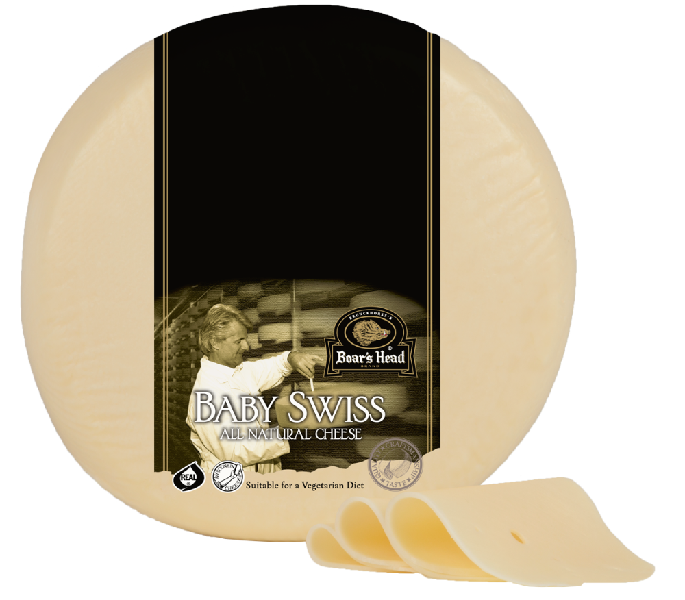 slide 1 of 6, Boar's Head Baby Swiss Cheese, per lb
