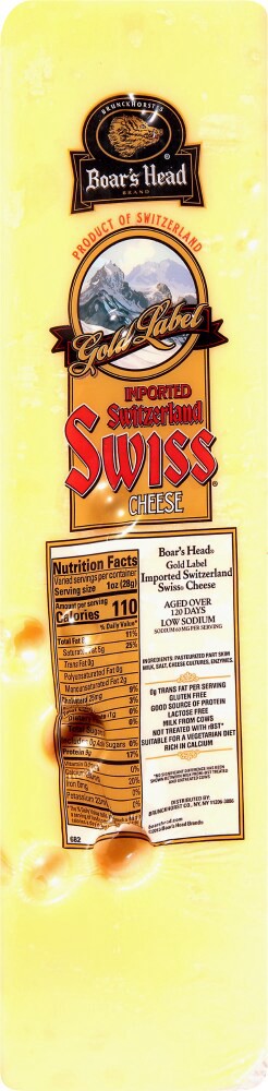 slide 5 of 6, Boar's Head Imported Switzerland Swiss Cheese, per lb