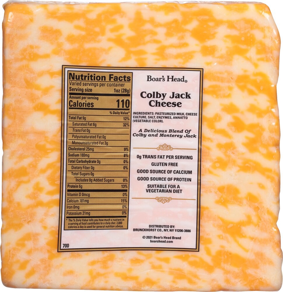 slide 2 of 6, Boar's Head Colby Jack Cheese, per lb