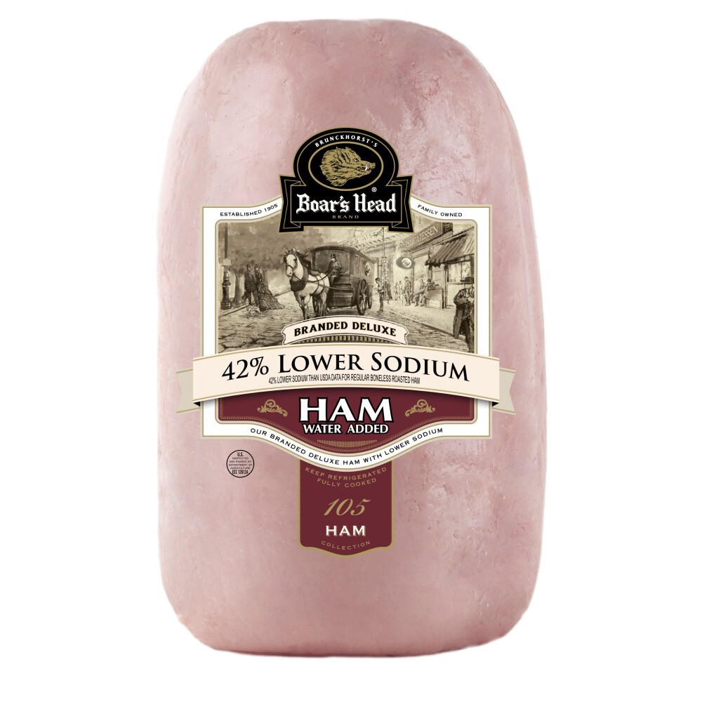 slide 6 of 6, Boar's Head Branded Deluxe Low Sodium Ham, per lb