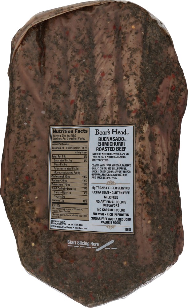 slide 3 of 6, Boar's Head Bold BuenAsado Chimichurri Roasted Beef, per lb