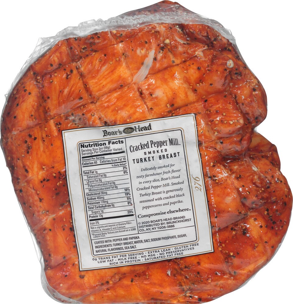 slide 4 of 6, Boar's Head Cracked Pepper Mill Smoked Turkey Breast, per lb