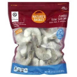 Nature's Basket Shrimp, Farm Raised, Easy Peel, India, 16-20