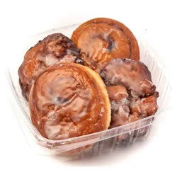 Giant Eagle Bakery Glazed Cinnamon Spin & Apple Fritter Donuts, 4 Count