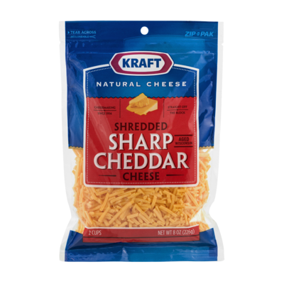 slide 1 of 1, Kraft Sharp Cheddar Cheese Shredded, 1 ct