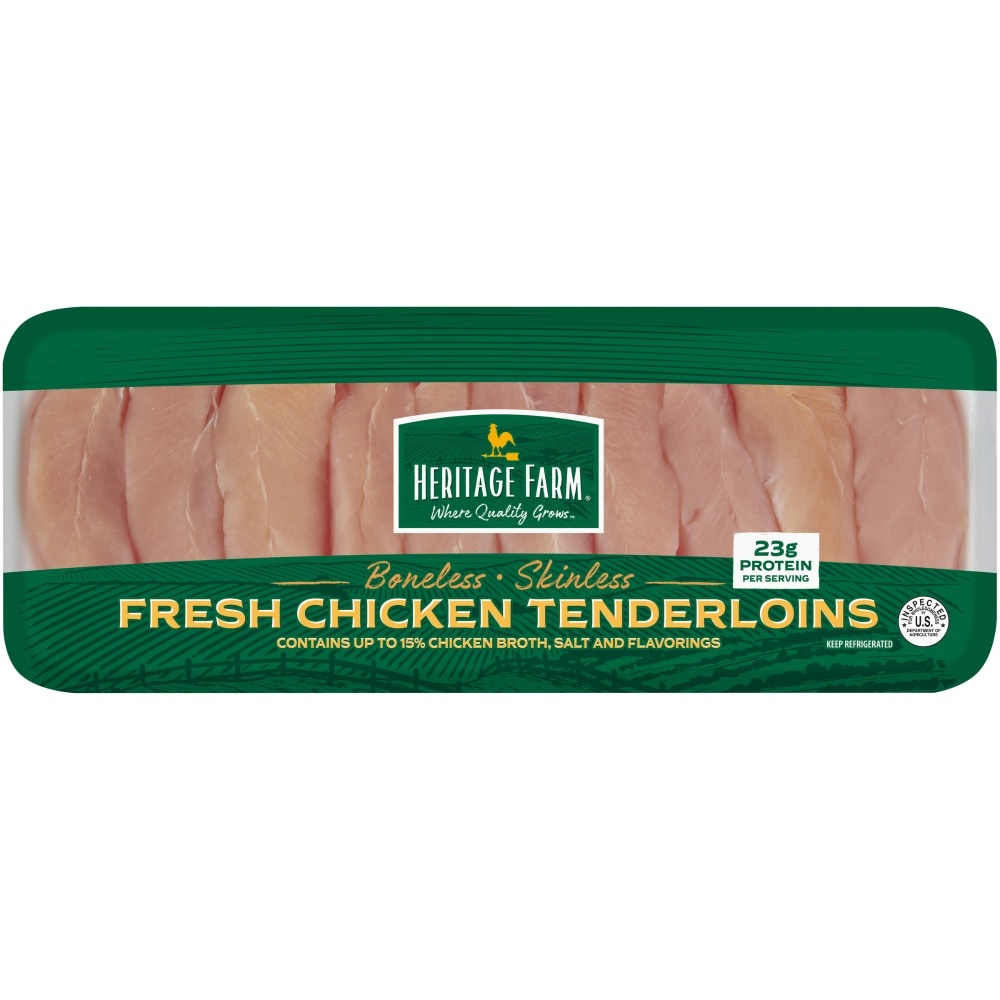 slide 2 of 2, Heritage Farms Boneless Skinless Chicken Tenderloins (12 per Pack), per lb