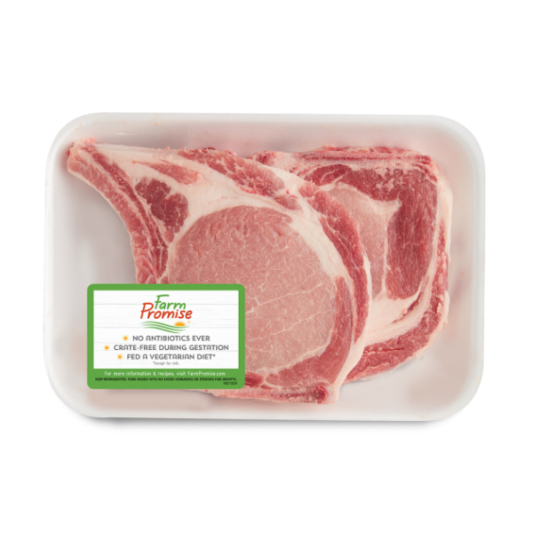 slide 1 of 1, Farm Promise Bone In Ribeye Pork Chops, per lb