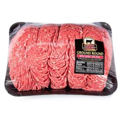 Market District Beef Ground Round, 85% Lean 15% Fat, Value Pack, Certified Angus Beef ®