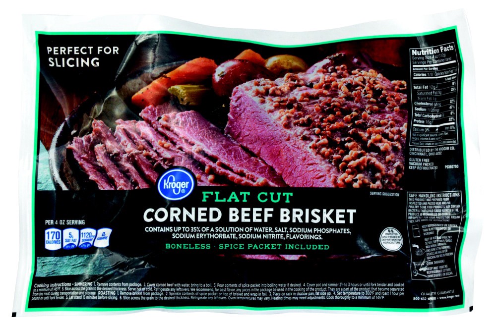 slide 2 of 2, Kroger Flat Cut Corned Beef Brisket, per lb