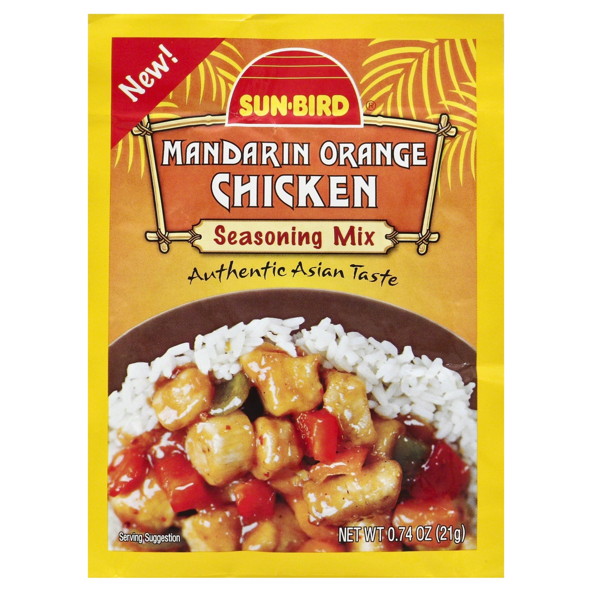 slide 1 of 6, Sun-Bird Mandarin Orange Chicken Seasoning Mix, 0.74 oz