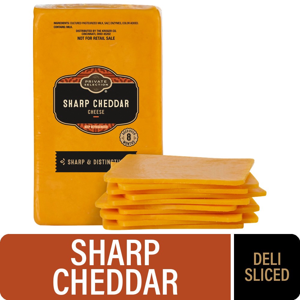 slide 1 of 4, Private Selection® Grab and Go Sharp Cheddar Cheese Deli Sliced, per lb