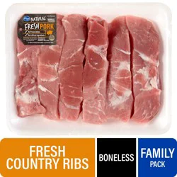 Kroger® Fresh Natural Pork Country Ribs Boneless Family Pack, 1 lb
