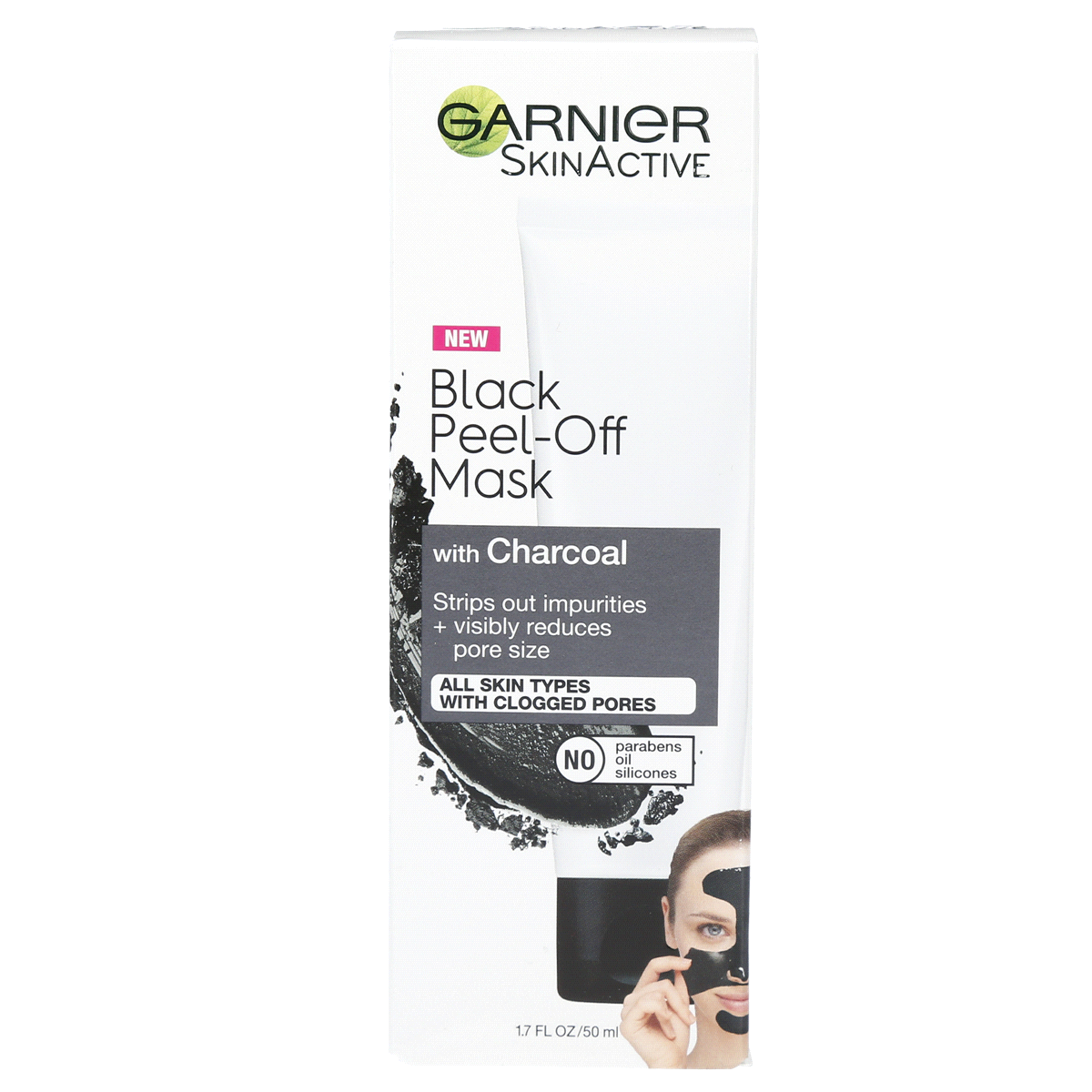 slide 1 of 8, Garnier SkinActive Charcoal Black Peel Off Face Mask, 1.7 oz