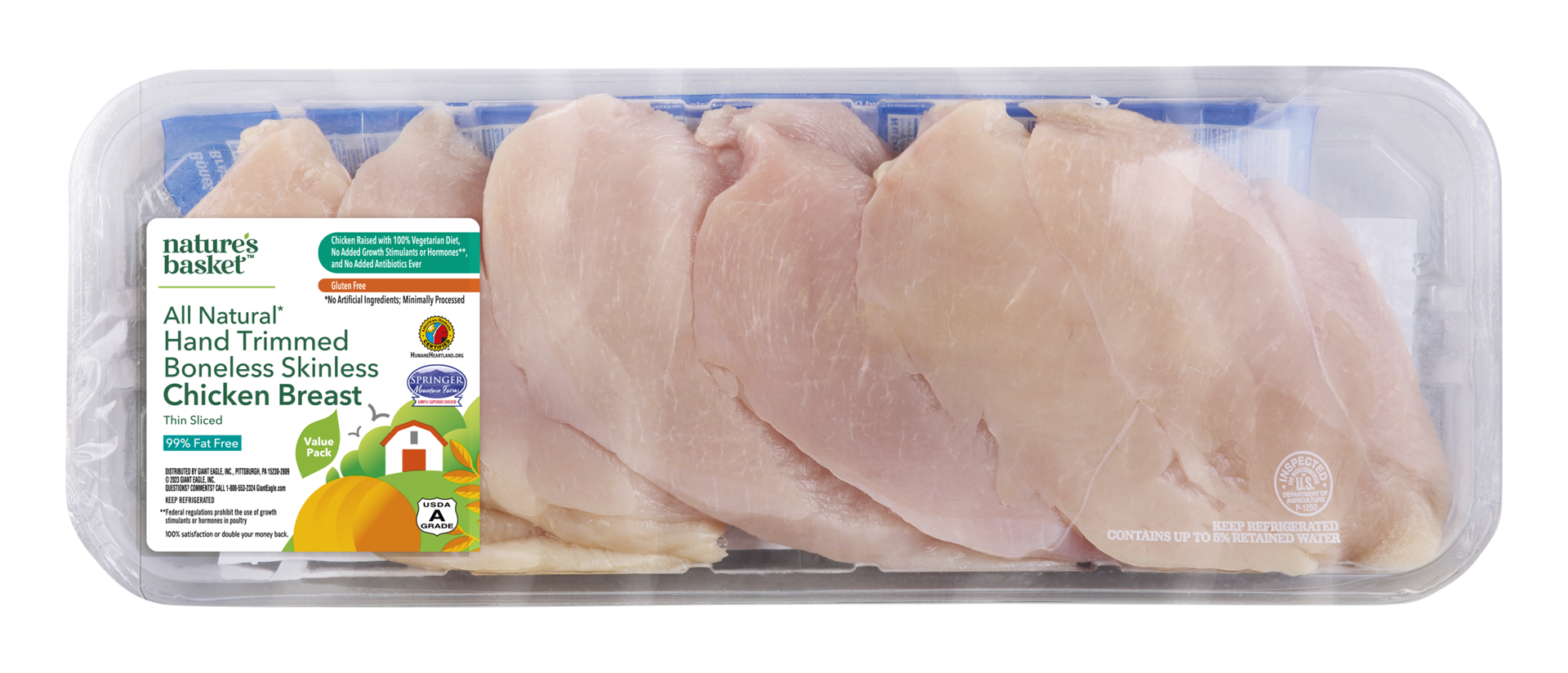 slide 1 of 2, Nature's Basket Chicken Breast, Thin Sliced, per lb