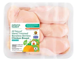 Nature's Basket Chicken Breast, Boneless, Skinless, Hand Trimmed, Family Pack