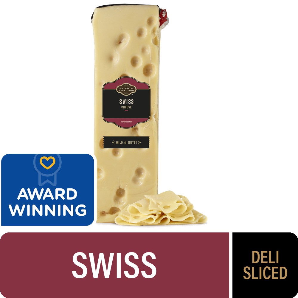 slide 1 of 4, Private Selection® Swiss Cheese Fresh Sliced Deli Cheese, 1 lb, 1 ct