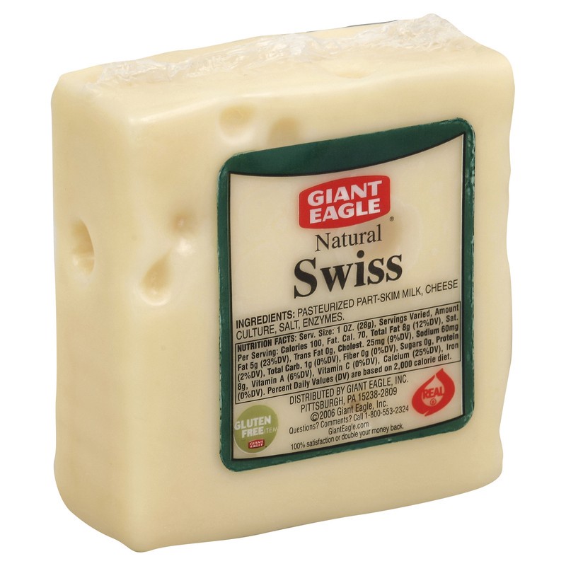 slide 1 of 1, Market District Cheese, Natural, Swiss, per lb