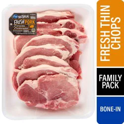 Kroger® Fresh Natural Thin Cut Breakfast Pork Chops Bone In Family Pack