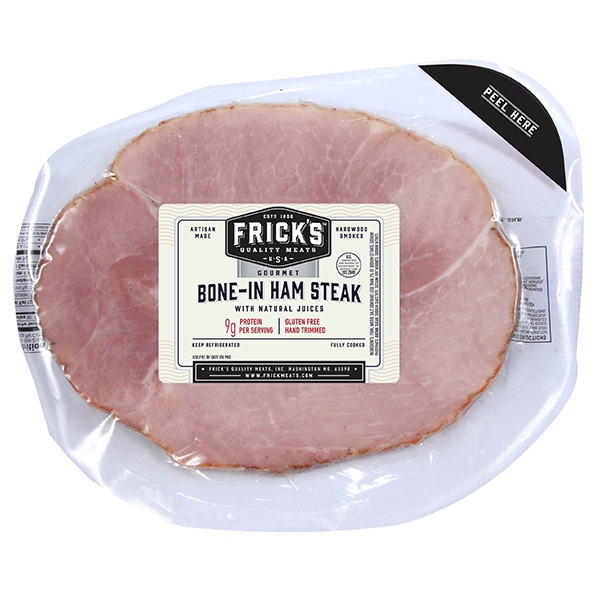 slide 1 of 1, Frick's B/I Ham Steak, per lb