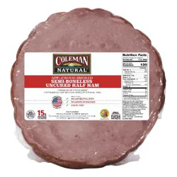 Carando Boneless Sliced Half Ham (Plu 3823) Per Pound
