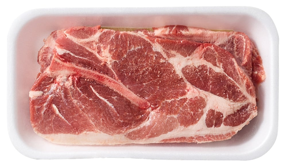 slide 1 of 1, Bone-In Pork Shoulder Steak (2 Per Pack), per lb