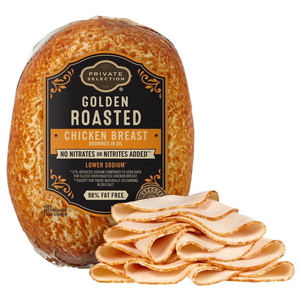 slide 2 of 2, Private Selection Grab & Go Lower Sodium Golden Roasted Chicken Breast, per lb