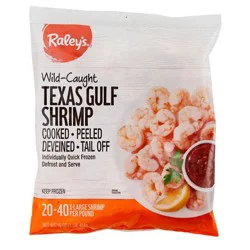 Raley's Wild-Caught Texas Gulf Shrimp, 20/30, Cooked, Shell On, Previously Frozen Per Pound