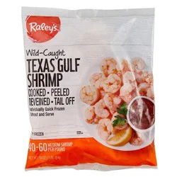 Raley's Wild-Caught Texas Gulf Shrimp, 40/60, Cooked, Shell On, Previously Frozen Per Pound