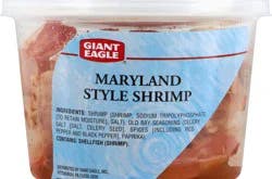 Giant Eagle Shrimp, Maryland Style, Cooked