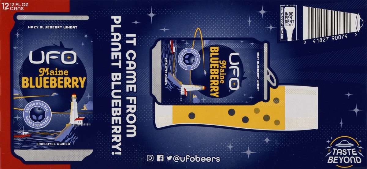 slide 10 of 13, UFO Beer Company Maine Blueberry Beer 12 - 12 fl oz Cans, 12 ct; 12 fl oz