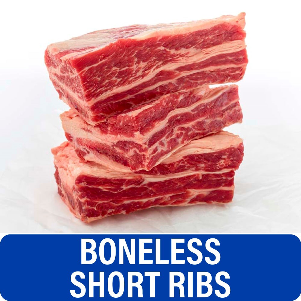slide 2 of 5, Boneless Short Beef Ribs (About 4 per Pack), per lb