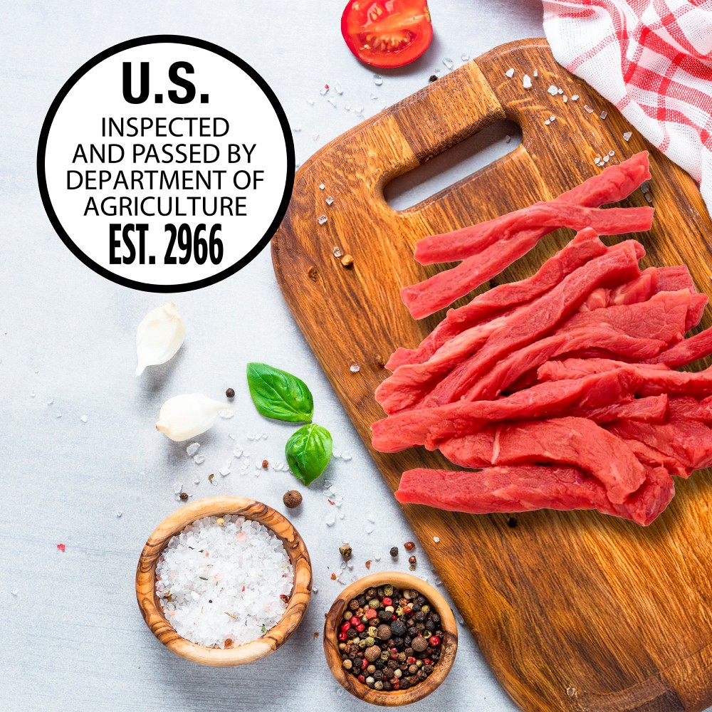 slide 5 of 5, Beef Pepper Steak, per lb