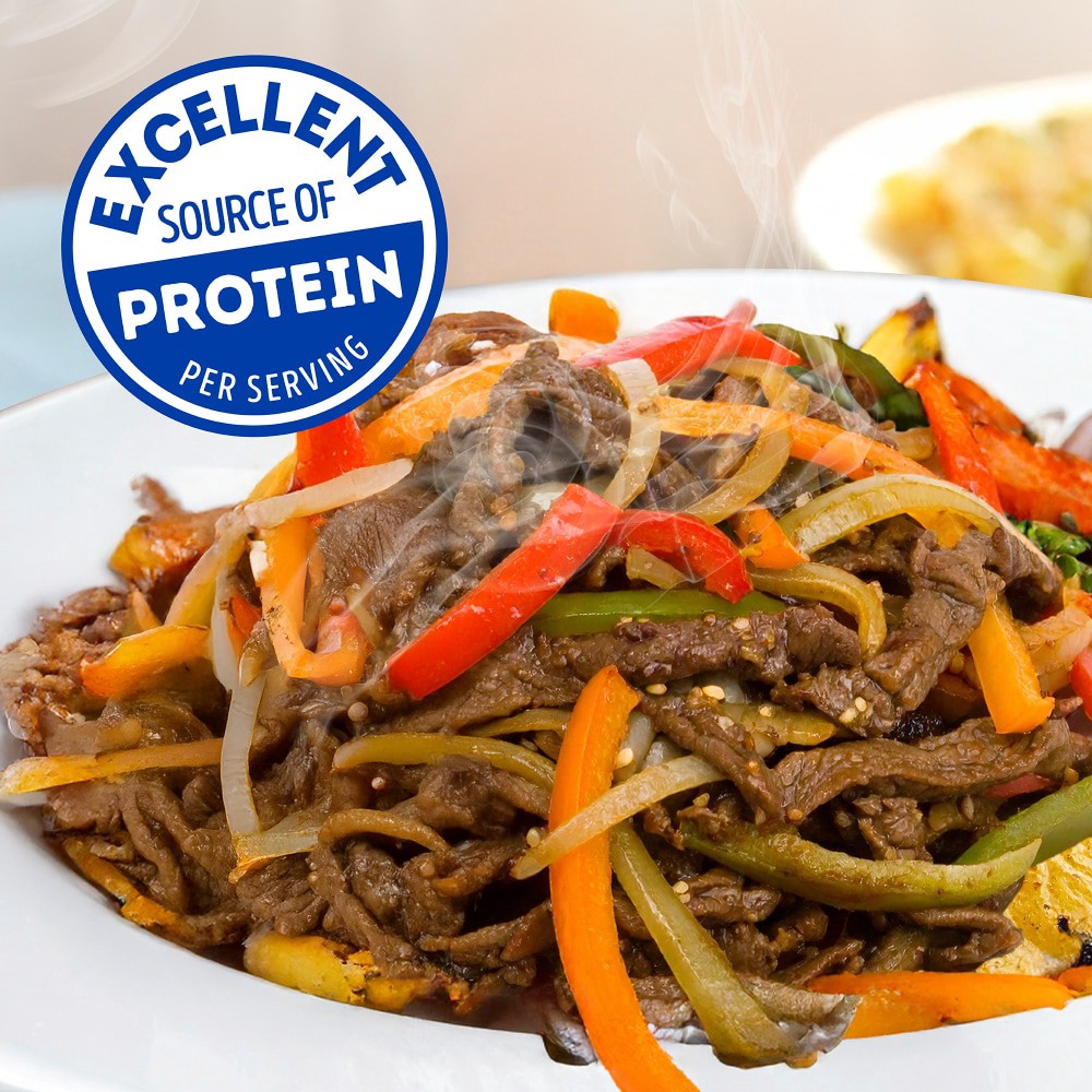 slide 3 of 5, Beef Pepper Steak, per lb