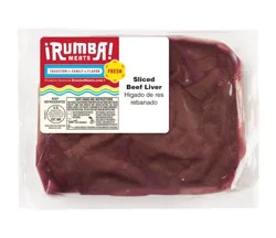 Rumba Meats® Beef Liver Sliced (Higado de Res Rebanado), 0.6 - 1.3 lbs
