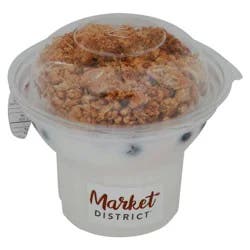 Market District Vanilla Yogurt with Strawberries & Blueberries.