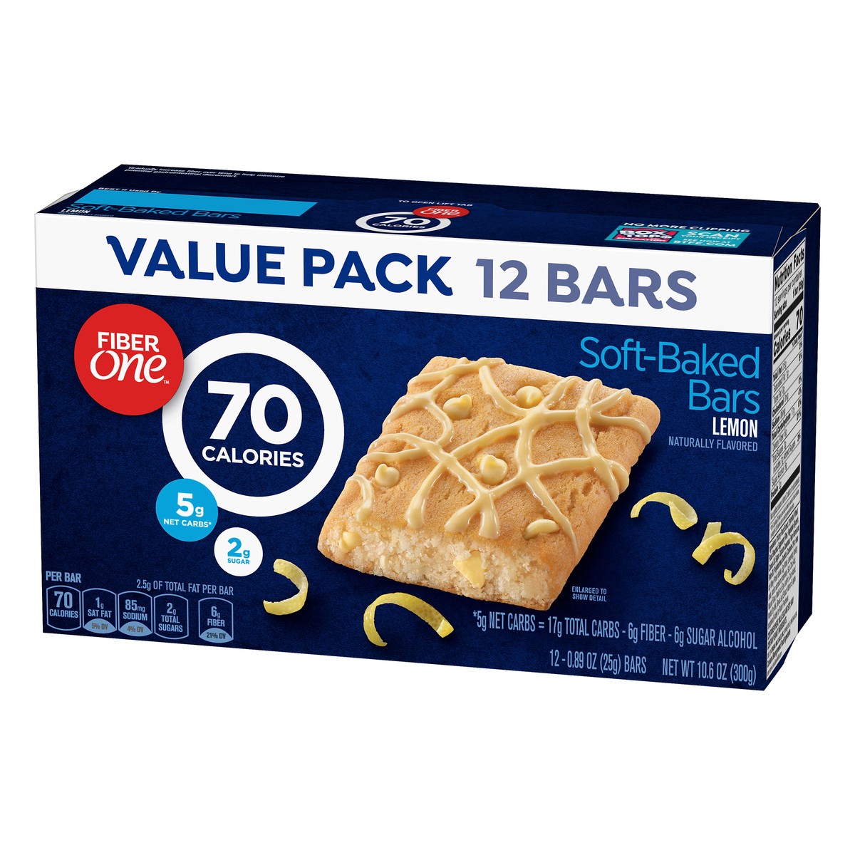 slide 3 of 9, Fiber One Soft-Baked Value Pack Lemon Bars 12 - 0.89 oz Bars, 12 ct