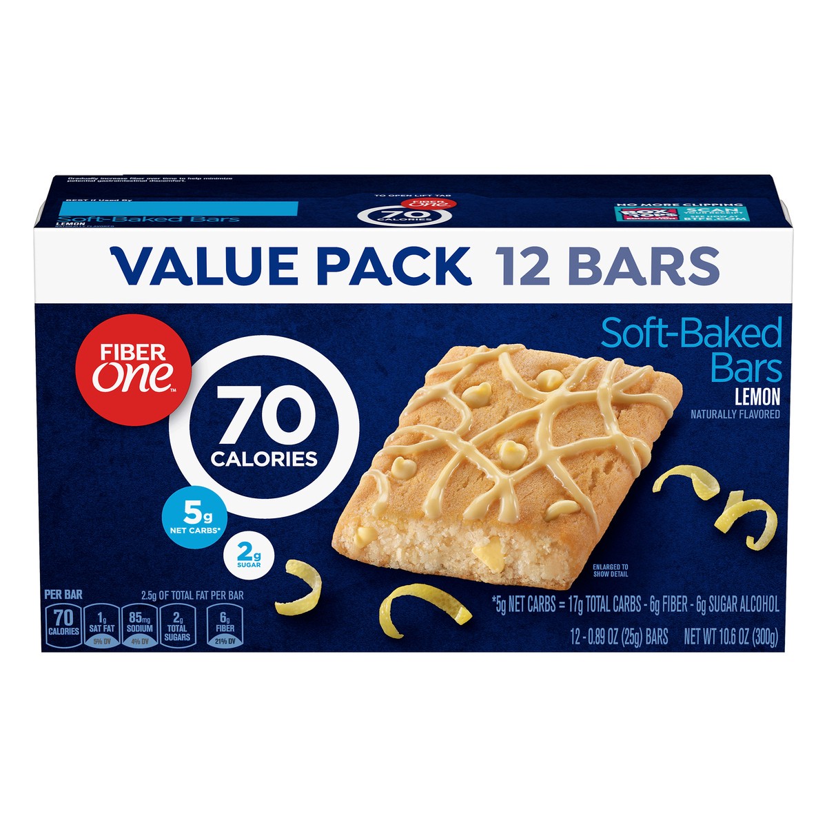 slide 1 of 9, Fiber One Soft-Baked Value Pack Lemon Bars 12 - 0.89 oz Bars, 12 ct