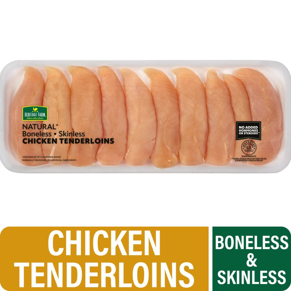slide 1 of 4, Heritage Farm® Boneless Skinless Chicken Tenderloins, per lb