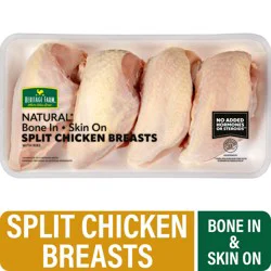 Heritage Farm® Bone In Skin On Split Chicken Breasts