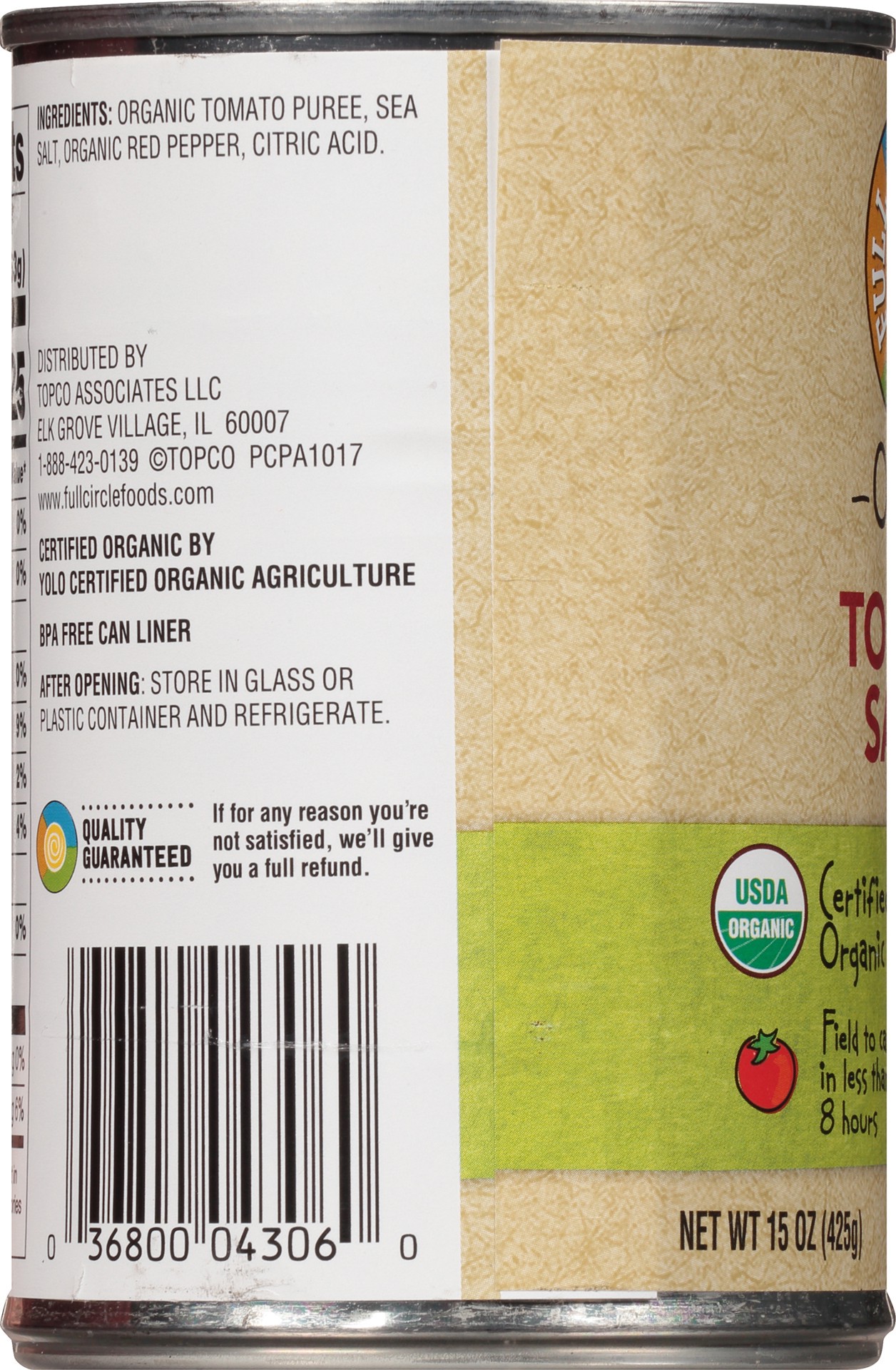 slide 3 of 6, Full Circle Market Organic Tomato Sauce 15 oz, 15 oz