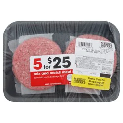 Market District Beef Patty, Ground, 73%/27%