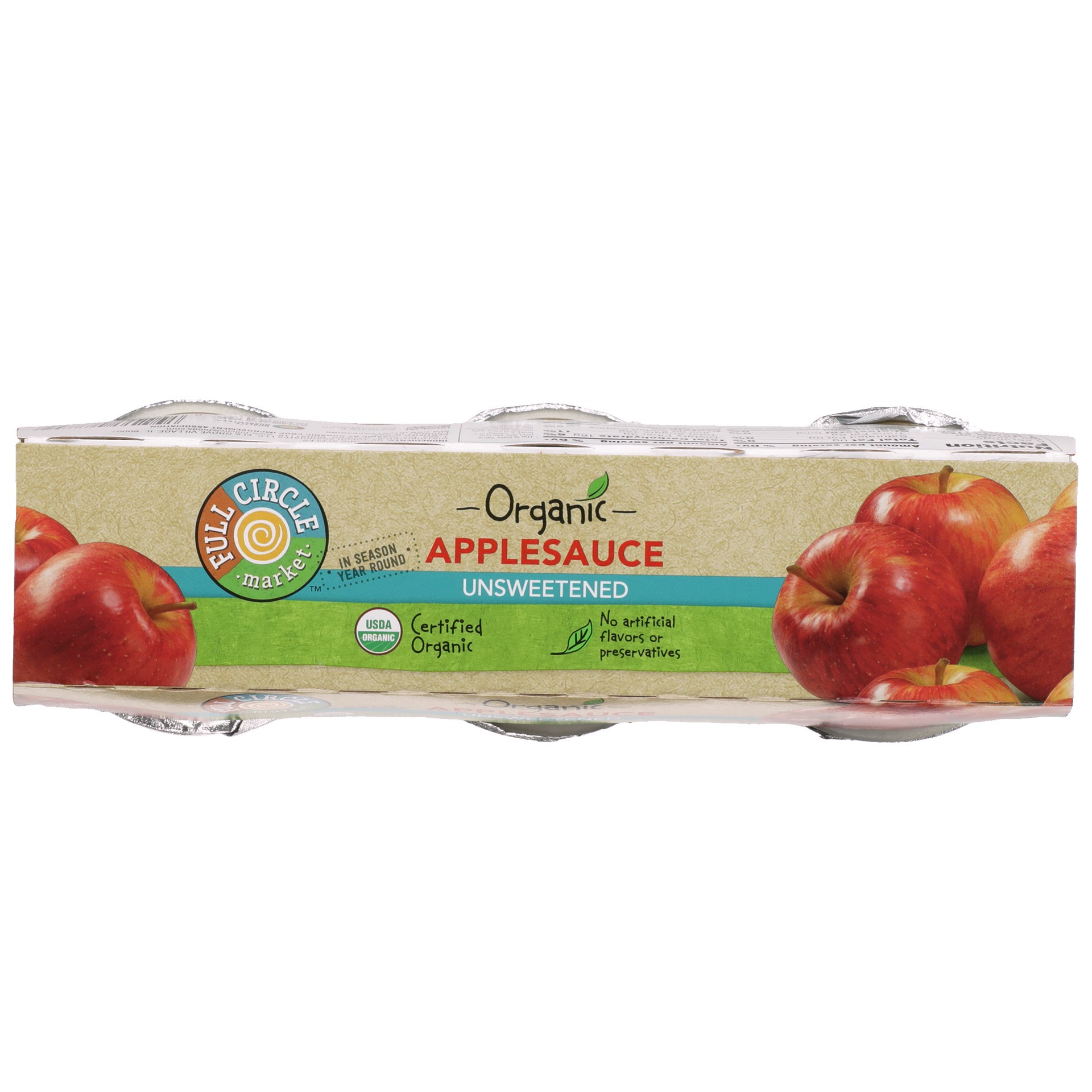 slide 3 of 6, Full Circle Market Organic Unsweetened Applesauce Cups 6 ea, 6 ct
