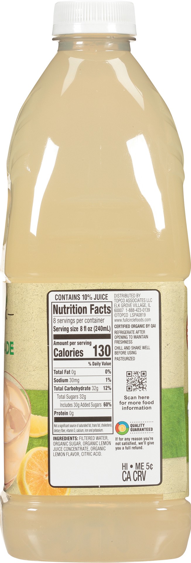 slide 5 of 6, Full Circle Market Organic Lemonade 64 fl oz, 64 fl oz