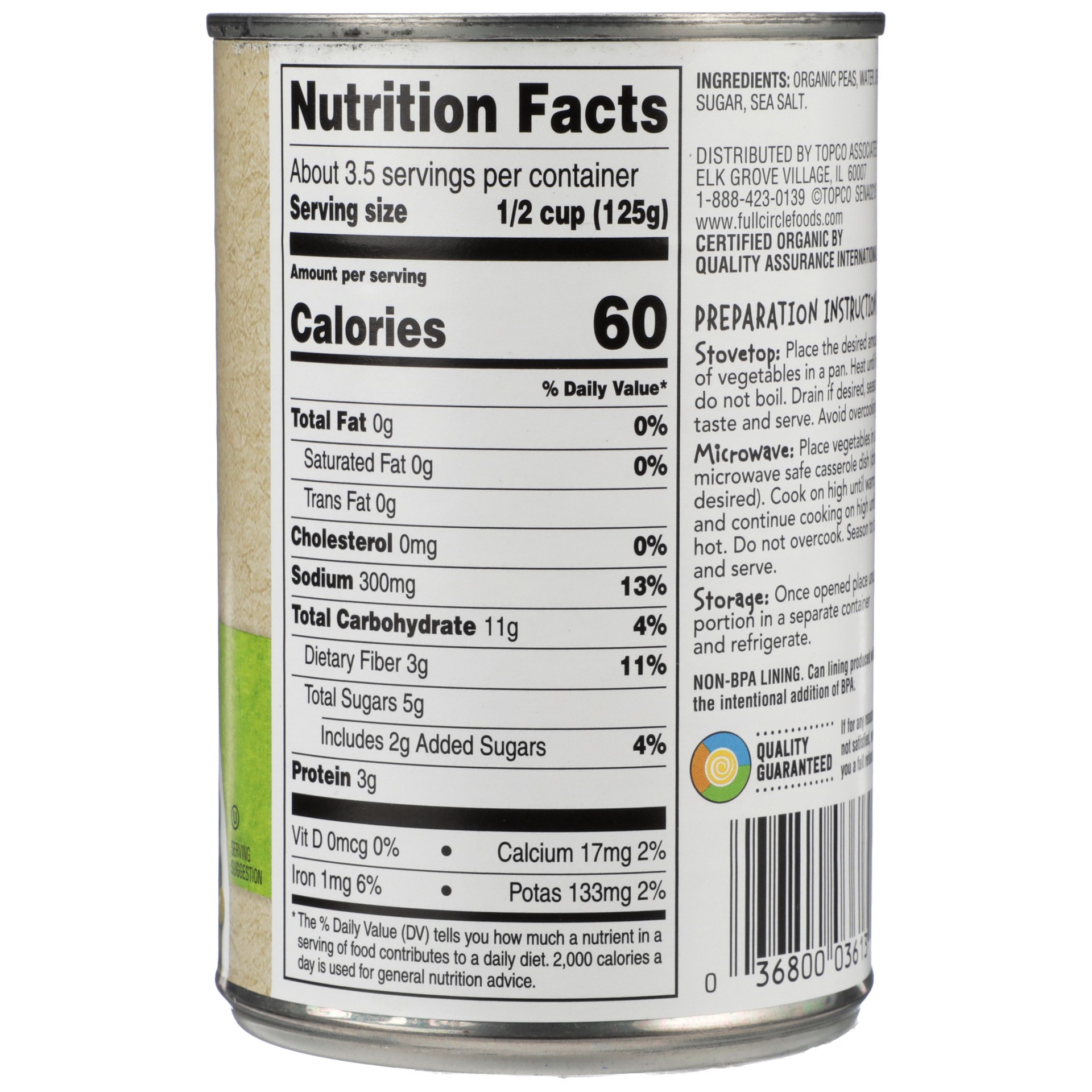 slide 5 of 6, Full Circle Market Organic Sweet Peas, 15 oz